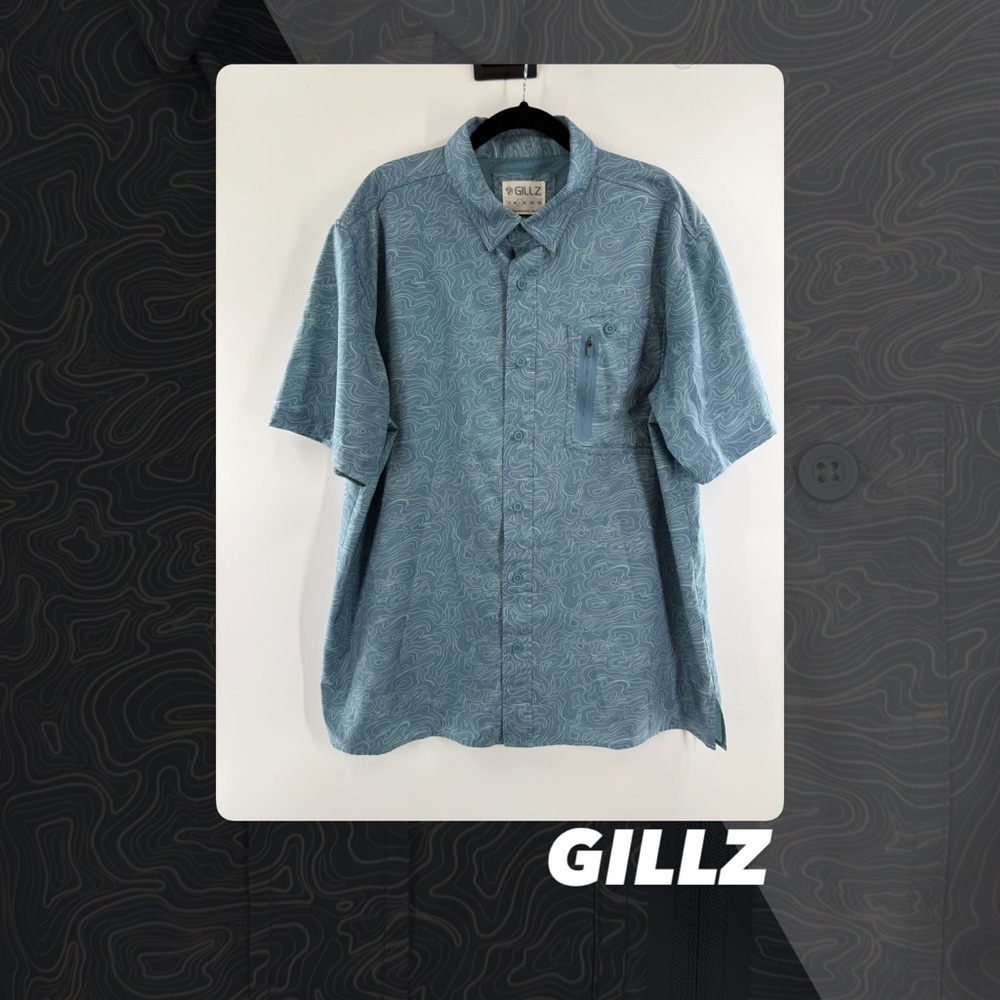 EUC Gillz Blue Wavy Fishing Shirt
